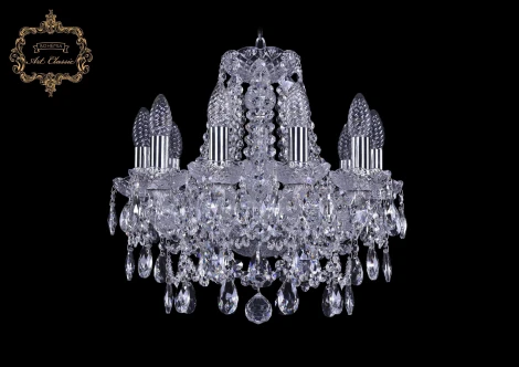 Подвесная люстра Art Classic 11.25 11.25.10.141.Cr.Sp (220V, хрусталь, на цепи, подсвечник, свеча)