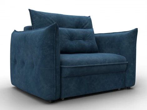 Кресло Лига-100 НПБ (ДСП,Фанера,Велюр/Синий) Лига Диванов 136991