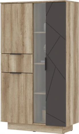 Модульная гостиная Диамо комплектация 3 Инвест  (Диамо 3 софт графит / дуб каньон) Woodville арт.550847