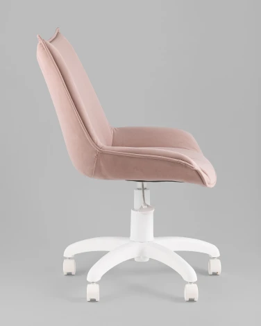 Кресло офисное Осло велюр пыльно-розовый, пластик белый TopChairs УТ000043348