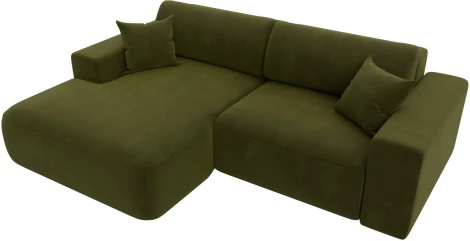 Диван угловой Лига-036 НПБ Классик левый угол (Зеленый/Микровельвет) Лига Диванов арт.121368L