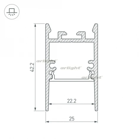 Профиль SL-COMFORT-2542-2000 ANOD (Алюминий) 031727 Arlight SL-COMFORT