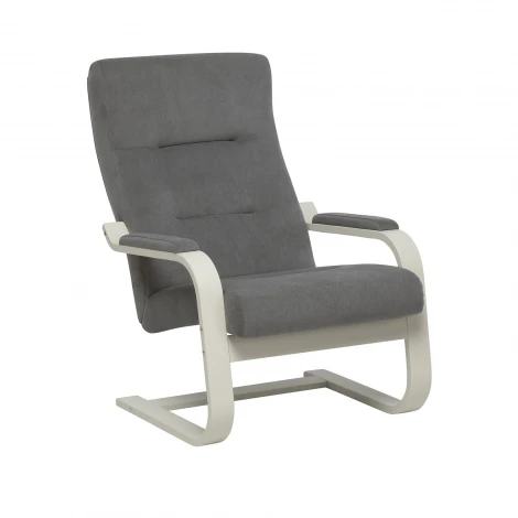 Кресло Leset Оскар 4687206966383 Фанера,Береза,Шпон, Велюр, Серый, Слоновая кость