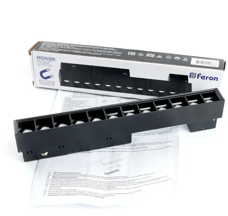 Трековый светодиодный светильник Downlight Feron MGN300 41934 низковольтный 12W 48V