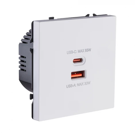 Розетка USB A+C 65W белый глянцевый Kollinger Eclipse EC-024WG