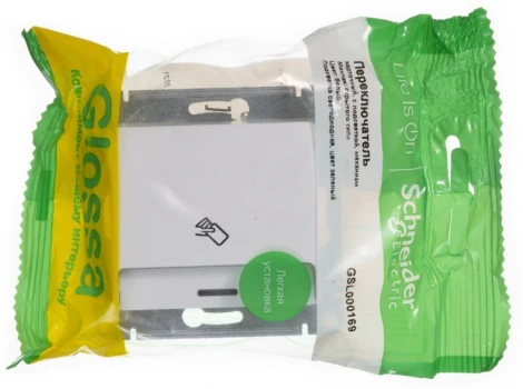 Карточный выключатель одноклавишный с подсветкой встраиваемый (белый) Systeme Electric Glossa GSL000169