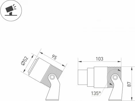 Светильник ALT-RAY-ZOOM-R52-8W Day4000 (WH, 10-40 deg, 230V) (Arlight, IP67 Металл) 042677