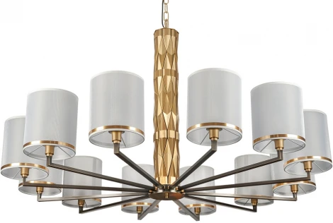Подвесная люстра L'Arte Luce Flaire L31412 brass, black, white shade (220V, на цепи)