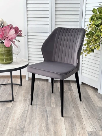 Стул SEATTLE 505-38 Графит, без пальчиковый"/ черный каркас М-City"