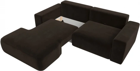 Диван угловой Лига-036 НПБ Классик левый угол (Коричневый/Микровельвет) Лига Диванов арт.121366L
