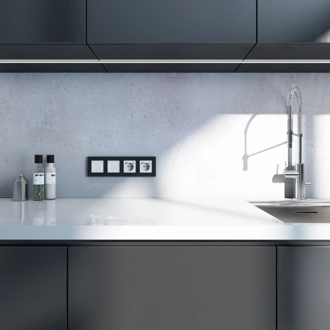 Рамка на 4 поста (черный софт) Werkel W0042908 (a062802)