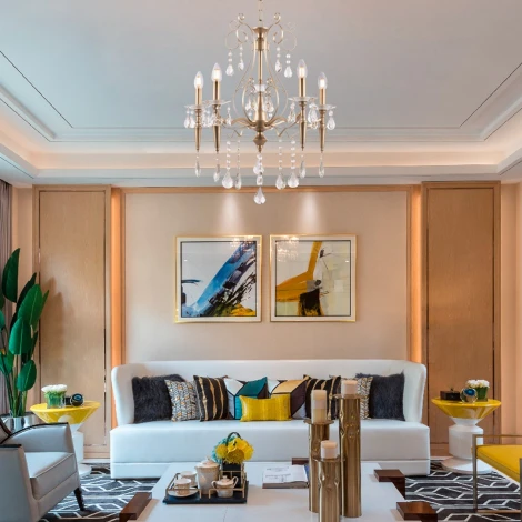 Подвесная люстра Arte Milano AM347710 347710/5 CG (220V, подвески, на цепи, подсвечник, свеча)