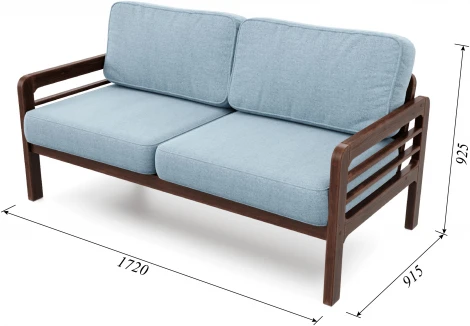 Диван Arsko прямой Бергер Б орех рогожка голубая