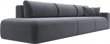 Диван прямой Лига-036 НПБ Модерн Лонг подлокотник справа (Серый/Велюр) Лига Диванов арт.121361