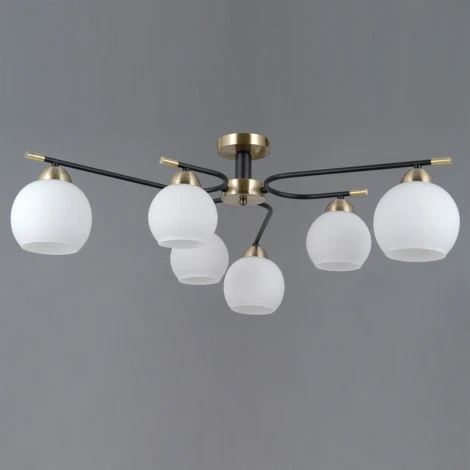 Потолочная люстра на штанге ILLUMICO IL0638-6CSQ-24 AB BK LIBRA (220V)