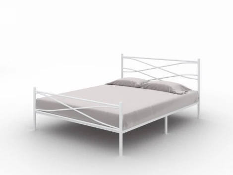 Без бренда Кровать Страйп (Металл Белый) 140x200