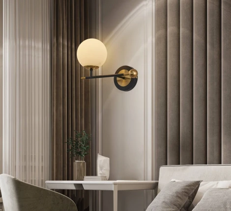 Бра Arte Milano Neapolis-72708 272808/1B BK/GD (220V, шар)