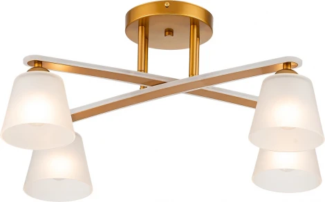 Потолочная люстра на штанге Escada Silva 1101/4PL 4х60Вт E27, металл/стекло, золото