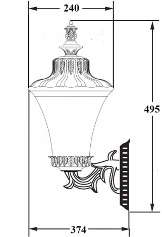 Настенный фонарь уличный IP44 Oasis Light ELBA 86401/15 Bl (220V, фонарь)
