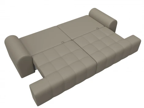 Диван прямой Лига-080 (ДСП/Пластик/Экокожа/Бежевый) Лига Диванов 131120