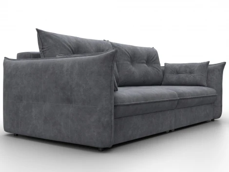 Диван прямой Лига-100 НПБ (ДСП,Фанера/Пластик/Велюр/Темно-серый) Лига Диванов 133643