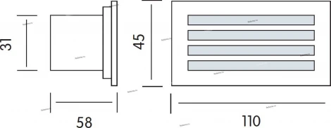 Светильник встраиваемый в стену уличный светодиодный Horoz Amber, 1 лампа, никель с белым