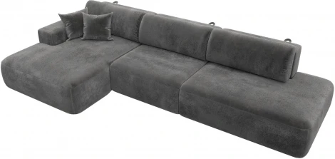 Диван угловой Лига-036 НПБ Модерн Лонг левый угол Лига Диванов (Велюр) арт.127757L