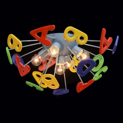 Потолочный светильник круглый MW-Light Улыбка 365013705 (для детской, 220V, буквы)