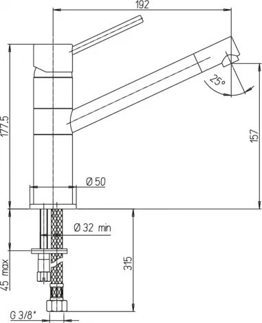 Смеситель Paini Cox 78CR573KM для кухонной мойки