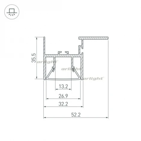 Профиль FOLED-CEIL-SIDE-2000 (Алюминий) 023864 Arlight