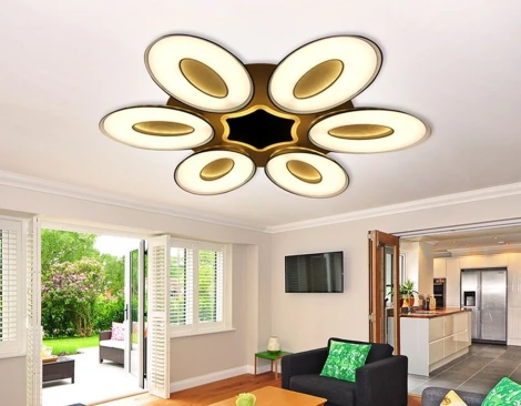 Потолочная люстра Ambrella Orbital Granule FG1022/6+1 WH 144W+80W D1000