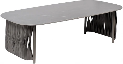 Стол журнальный уличный Оливер серый 77*130*43см Garda Decor арт.39AR-00403