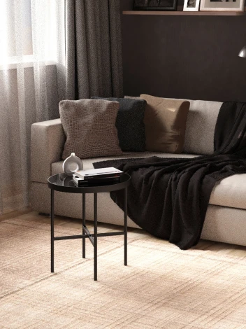 Стол журнальный МеталлАрт М011 МАЛЫЙ стемалит черный/черный Mebelik 009488