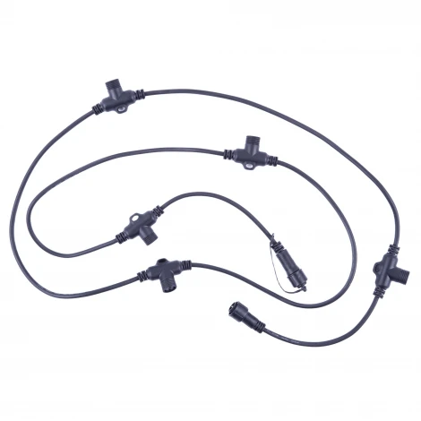 Провод-шина для гирлянд серии F90PRO 2м. 5 Т-коннекторов, шаг 50см статика/мерцание IP67 черный Uniel UCX-F90 T05/2M/BK