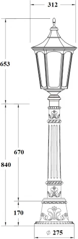 Наземный фонарь Oasis Light ALBORG L 79707L Е10 Bl (220V, фонарь, IP44)