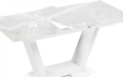 Стол на тумбе Иматра (Иматра 140(180)х80х76 carla larkin / белый) Woodville арт.588523