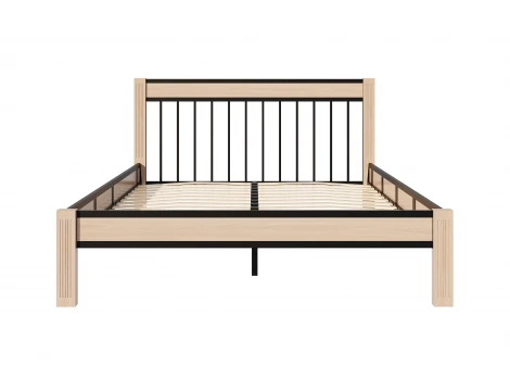 Кровать АГАТА 160, черный/натуральный Форвард Агата 102175