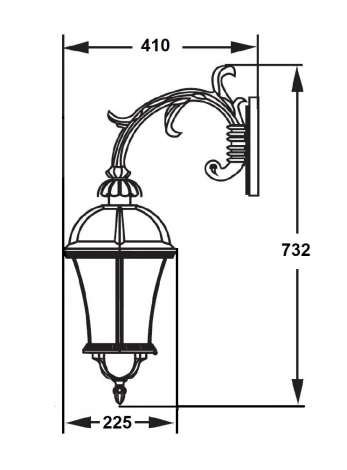 Настенный фонарь уличный Oasis Light ROMA L 95202L/16L Bl