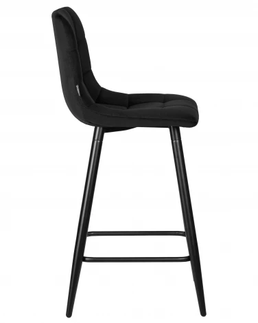 Набор 2 шт стул полубарный DOBRIN OLIVIA (черные матовые ножки, черный велюр (108-77))