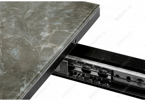 Стеклянный стол Woodville Агни 110 королевский мрамор / черный матовый 453136