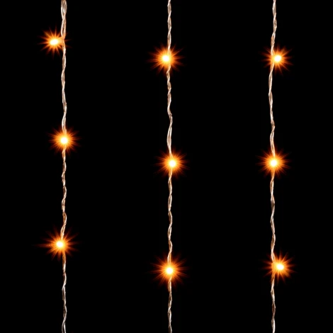 Гирлянда Занавес Облегченный 2 x 2 м Желтый 220В, 400 LED, Провод Прозрачный ПВХ, IP54