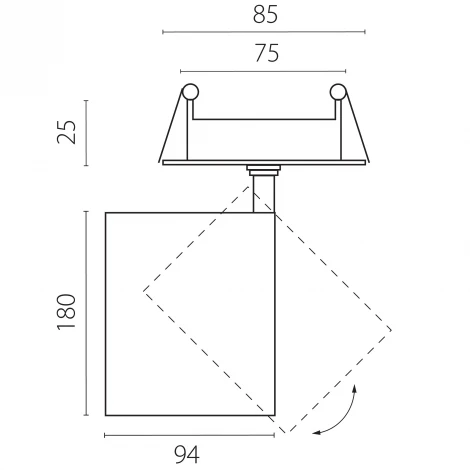 Спот встраиваемый 40W 2800LM 20-55G с адаптером Lightstar Canno Pro C4407RS