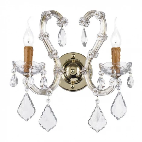 Бра Dio D'Arte Galliano E 2.1.2.600 G (220V, хрусталь, подвески, подсвечник, свеча)