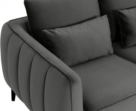 Диван Amsterdam двухместный ОГОГО (арт.653381), (Ткань/Серый)