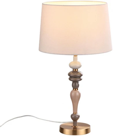 Настольная лампа Odeon Light Homi 5040/1T античн.бронза/беж.абажур/металл/керамика E27 1*60W (220V, выключатель)