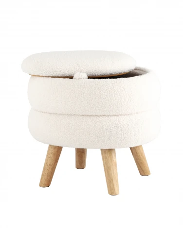 Пуф с ящиком Винни M тедди белый УТ000036431