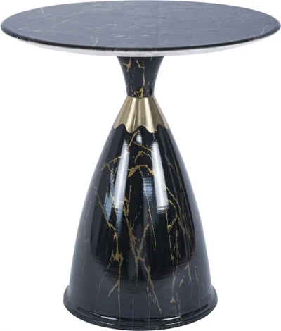 Кофейный столик Secret диам.40см x 54см, чёрный мрамор, металл, керамика Bradexhome арт.FR 1038