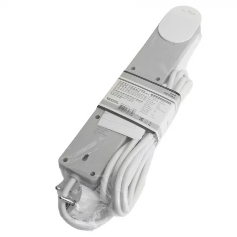 Сетевой фильтр 5-и местный с заземлением 3 метра (белый) Stekker Optima 50093