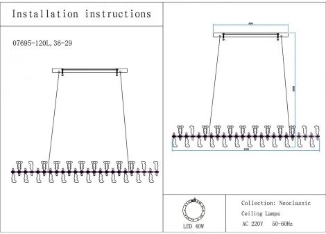 Подвесной светильник светодиодный Kink Light Мару 07695-120L,36-29 (220V, на тросе)