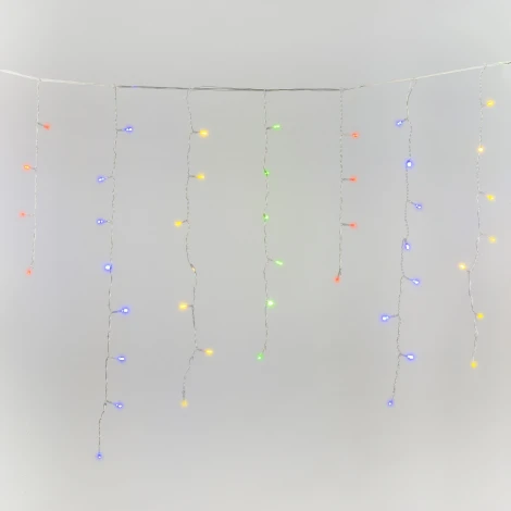 Бахрома светодиодная с эффектом мерцания. 2м. Соединяемая. 100 светодиодов разноцветный свет. ULD-B2007-100/TTK MULTI IP44 Uniel